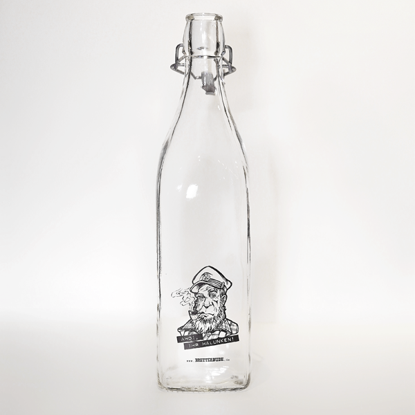 Große Glasflasche mit Bügelverschluss - Ahoi ihr Halunken